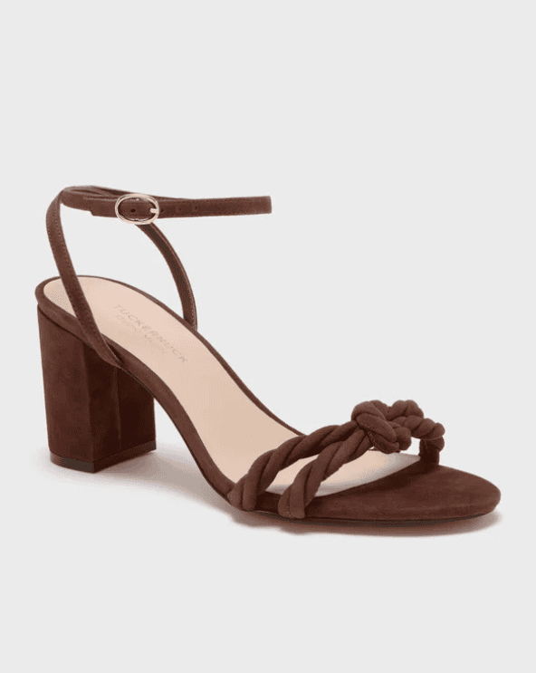 Brown Suede Block Heels