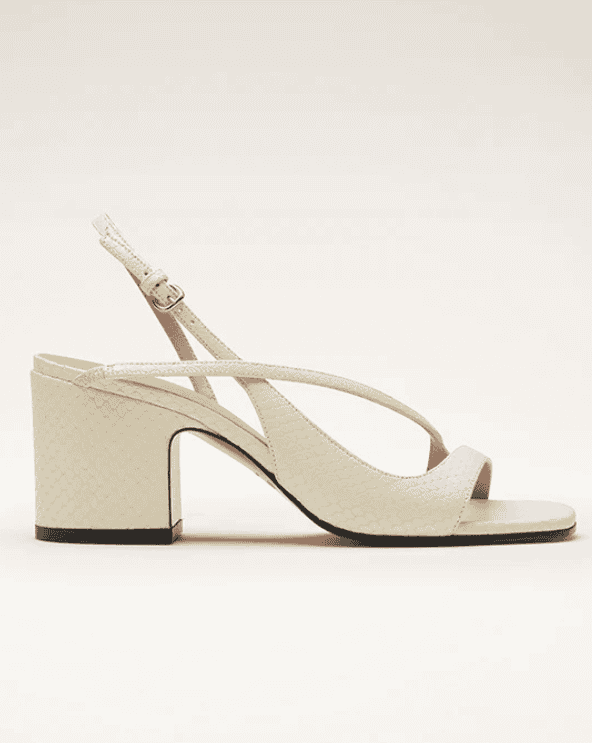 Embossed White Pompeii Sandals