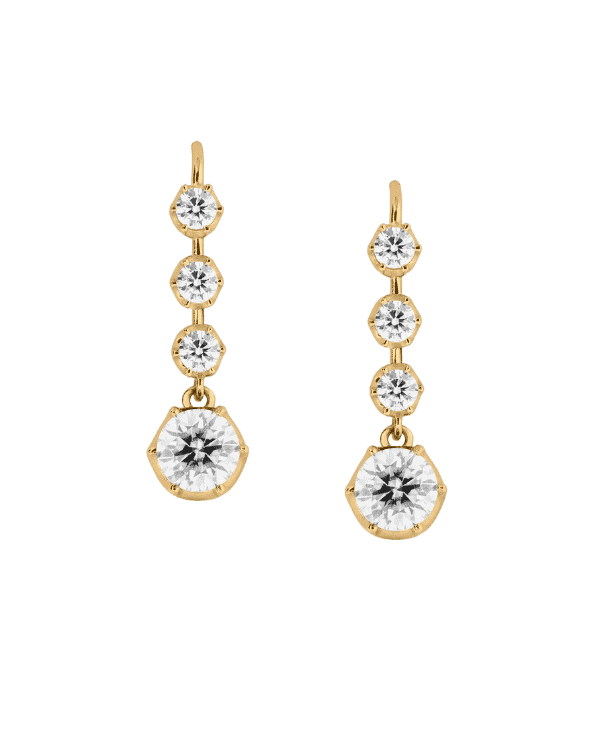 Four Stone Drop Earrings