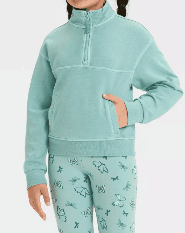 French Terry Quarter Zip Pullover Sweatshirt