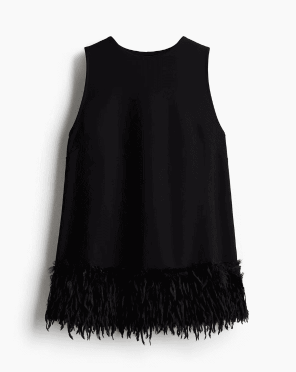 Fringe-Trimmed Top