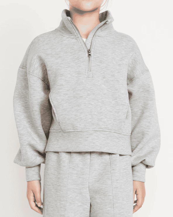 Half-Zip Bounce Fleece Pullover Sweatshirt