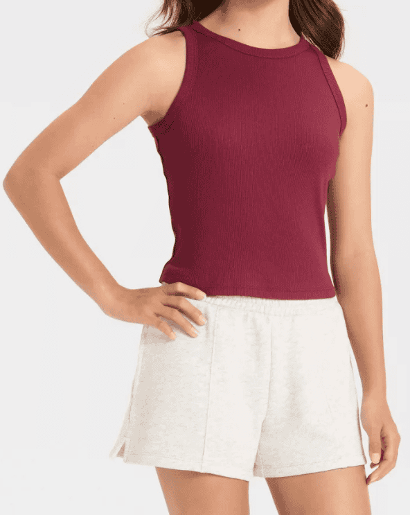 High Neck Ribbed Tank Top