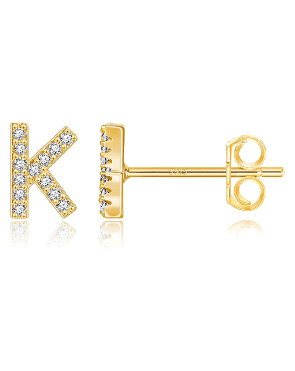 Initial Stud Earrings