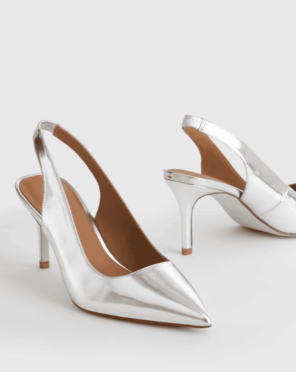 Italian Leather Slingback Heels