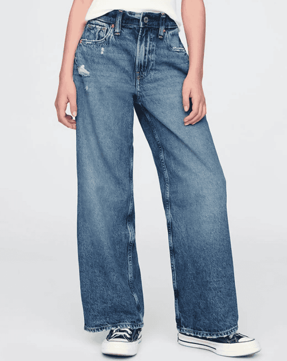 Kids Low Rise Stride Wide-Leg Jeans