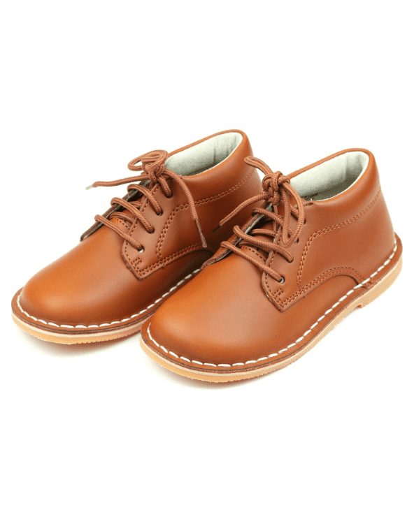 Leather Tuck Lace Up Shoes
