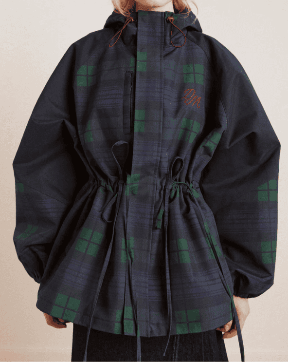 Navy Check Raincoat