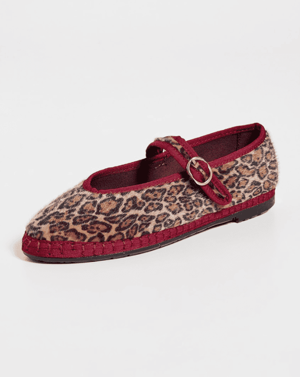 Pierre Leopard Mary Jane Flats