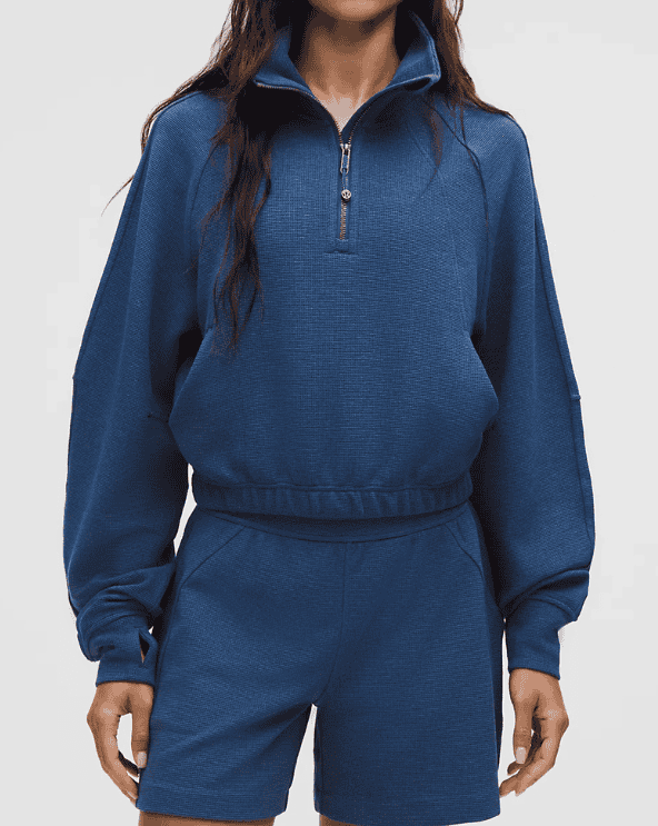 Waffle Scuba Cropped Zip Up