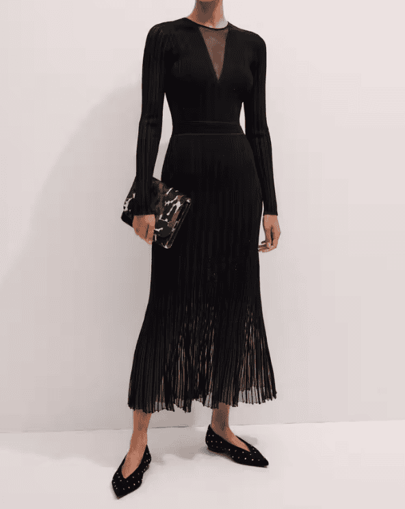 Sheer Knit Maxi Dress