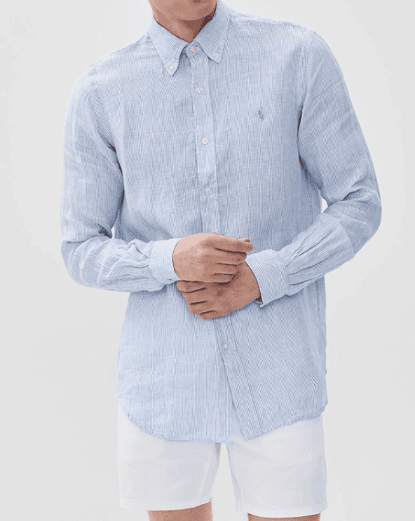 Striped Long Sleeve Linen Shirt