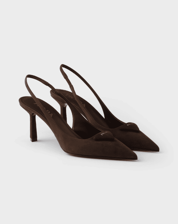 Suede Slingback Pumps