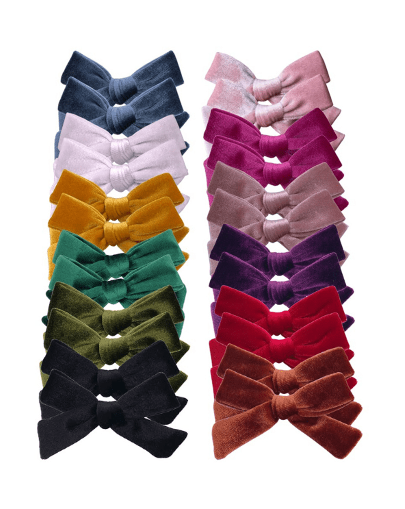 Velvet Bow Hair Clips